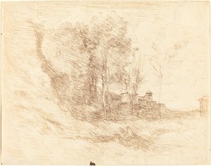 Ostia szuvenírje alkotó: Jean Baptiste Camille Corot