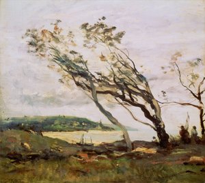 Viharos nap a csatornán alkotó: Jean Baptiste Camille Corot