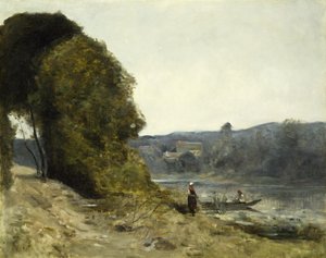 A csónakos távozása alkotó: Jean-Baptiste-Camille Corot