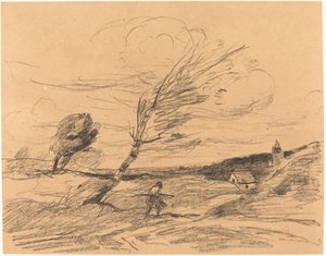 Der Windstoß, 1871 von Jean Baptiste Camille Corot