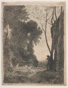 A kis pásztor, 1855. alkotó: Jean Baptiste Camille Corot