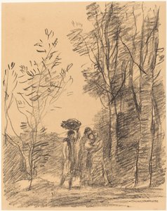 Találkozás az erdőben La Rencontre du bosquet, 1871. alkotó: Jean Baptiste Camille Corot