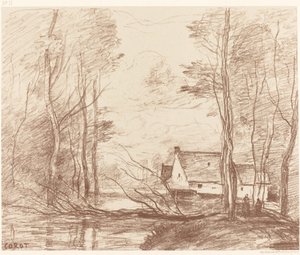 Cuincy malma, Douai közelében (Le Moulin de Cuincy, pres Douai) alkotó: Jean Baptiste Camille Corot