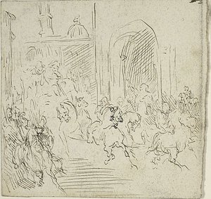 Lovas jelenet a városban alkotó: Jean-Baptiste Carpeaux