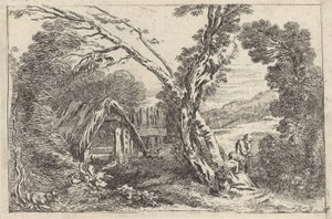 Férfi és nő ásnak, tányér az "A New Book of Landskips"-ből, 1637
