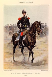 Jules Richard kapitány francia hadseregének típusai és egyenruhái, illusztrálta Edouard Detaille (1848-1912): A különleges katonai iskola tanulója: Lovasság 1885-ben, magángyűjtemény alkotó: Jean-Baptiste Edouard Detaille