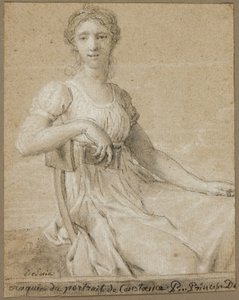 Constance Pipelet portréjának vázlata (recto); női fej (verso)