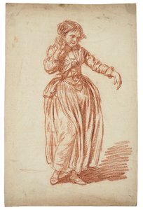 Lány állva, jobb keze a fülén alkotó: Jean Baptiste Greuze