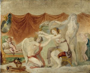A szerelmet megkoronázó psziché alkotó: Jean Baptiste Greuze