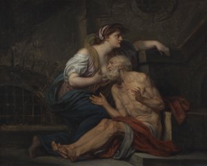 Simon és Pero, Roman Charity, 1767 körül (olaj, vászon) alkotó: Jean Baptiste Greuze