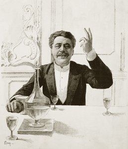 Henry Becque (1837-1899) francia drámaíró portréja - Florian sírja Jean-Baptiste Guth (1883-1921) után - Megjelent a Revue illustree, kb. 1890