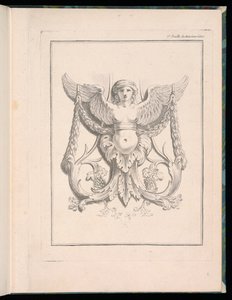 Design for a Sphinx, pl. 2, Deuxieme Cahiers des arabesques dessinés par J.B. Huet... [Book 2, Portfolios of Arabesques Designed by J.B. van]