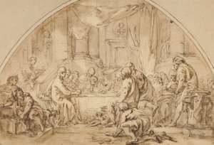 Tanulmány az utolsó vacsorához, 1792 körül alkotó: Jean Baptiste Huet
