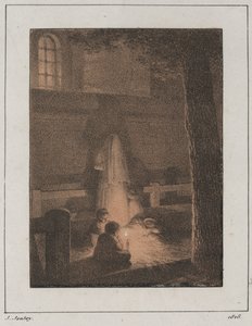 Gyermekek gyertyával alkotó: Jean-Baptiste Isabey