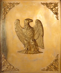 I. Napóleon császár (1769-1821) jelképe, a császári sas díszített fedelét készítette: Jean Baptiste Isabey (1767-1855) 1814 Magángyűjtemény