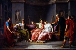 Vergilius felolvassa az Aeneis hatodik énekét