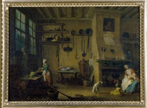 Burzsoá konyha – J.B Lallemand (1716-1803) festménye, 17. század vége, Dijoni Szépművészeti Múzeum.