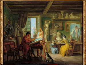 A festőműhely Jean Baptiste Lallemand festménye (1710-1803) 18. századi Dijon, Szépművészeti Múzeum