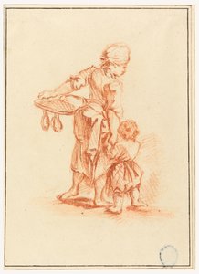 Rajz, Gyermeket vezető nő, 1750-75 alkotó: Jean Baptiste Le Prince