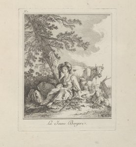 A fiatal pásztorlány, második tábla az északi népek vegyes ruházatából alkotó: Jean Baptiste Le Prince