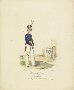 A svájci ezred adjutánsa, 1820-1825 A svájci sz. ezred holland armée adjutánsa. 29 (cím a tárgyon) A Holland Királyság katonai jelmezei. Őexcellenciájának, Willem van Bylandtnak ajánlva (a sorozat címe a tárgyon