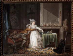 A törött pohár. Jean Baptiste Mallet (1759-1835) festménye