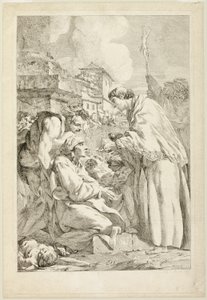 Borromeo Szent Károly megáldja a pestis sújtottat alkotó: Jean Baptiste Marie Pierre