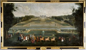 Marie Lescszinska, Franciaország királynője (1703-1768) (Leczinska, Lescszinka, Leszinka) Vaux Le Vicomte (Vaux-Le-Vicomte) kastély kertjében Jean Baptiste Martin (1659-1735) festménye 1728 Chateau De Vaux Le Visomte. - Marie Lescszinska, F királynője alkotó: Jean Baptiste Martin