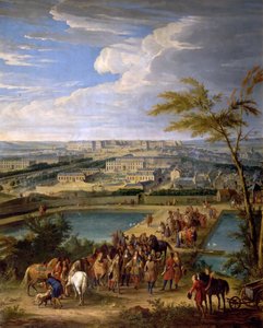 Kilátás a városra és a Versailles-i palotára, a Montbauron-dombról nézve alkotó: Jean Baptiste Martin