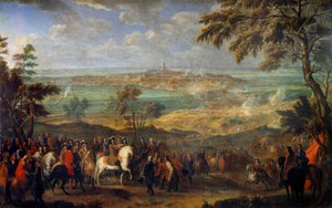 Az Augsburgi Liga háborúja (1689-1697): „” Mons város elfoglalása XIV. Lajos (1638-1715) által 1691. 04. 09-én”” Idősebb Jean Baptiste Martin (1659-1735) festménye V. 2,6x3,2 m