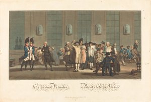 Café des Patriotes – Hazafiak kávéháza alkotó: Jean Baptiste Morret after Jacques François Joseph Swebach Desfontaines