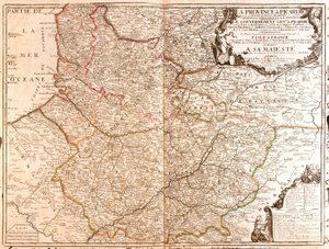 Pikárdia térképe (Franciaország) alkotó: Jean Baptiste Nolin