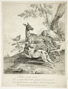 Kutyák által megtámadott szarvasok alkotó: Jean-Baptiste Oudry