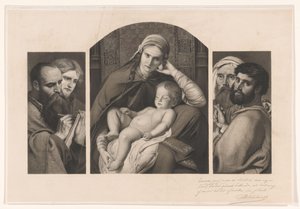 Triptichon: Mária Krisztussal az ölében és két két apostolból álló csoport alkotó: Jean Baptiste Pierre Michiels (signed by artist)