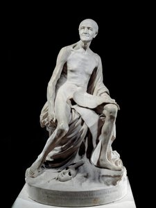 Francois-Marie Arouet dit Voltaire nu (1694-1778) Jean-Baptiste Pigalle (1714-1785) márványszobra 1776 V. 1,5 m Párizs, Louvre Múzeum