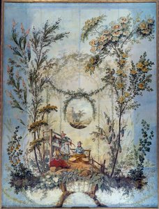 Chinoiserie: Kínai jelenetet ábrázoló dekoratív tabló, rendező: Jean Pillement (1728-1808)