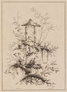 Tányér a Chinoiserie-ábrázolások készletéből alkotó: Jean Baptiste Pillement