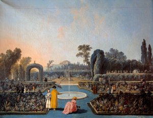 Kilátás a Benfica kertjére Lisszabonban Jean Pillement (1728-1808) festménye 1785 Párizs, Dekoratív művészetek