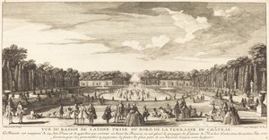 Kilátás a Bassin de Latone-ra a Chateau Terrace széléről