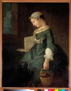 Egy fiatal iskoláslány Jean Baptiste Simeon Chardin (1699-1779) festménye, 18. századi Szentpétervár. Ermitázs Múzeum alkotó: Jean-Baptiste Simeon Chardin