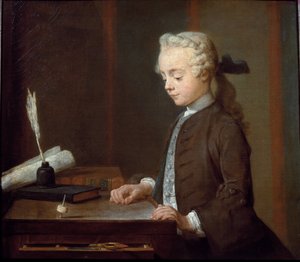 Fiú pörgettyűs (vagy kisfiú) - olaj, vászon alkotó: Jean Baptiste Simeon Chardin