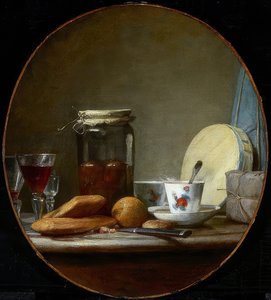 Üveg sárgabarackkal. 1758 alkotó: Jean Baptiste Simeon Chardin