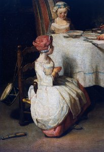 Le Benedicte, 1740 körül, részlet (olaj, vászon) alkotó: Jean-Baptiste Simeon Chardin