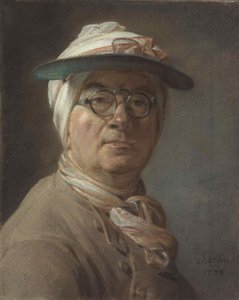 Önarckép szemhéjfestékkel, 1775. alkotó: Jean Baptiste Simeon Chardin