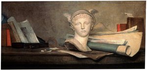 Csendélet a művészetek jellemzőivel, 18. század. alkotó: Jean-Baptiste Simeon Chardin