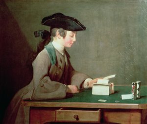 A kártyavár, 1736-37 körül alkotó: Jean Baptiste Simeon Chardin
