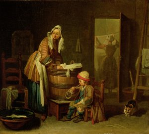 A mosónő (olaj, vászon) alkotó: Jean Baptiste Simeon Chardin