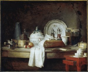 A tiszti rendetlenség vagy az ebéd desszert parti maradványai (olaj, vászon, 1763 körül) alkotó: Jean Baptiste Simeon Chardin