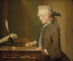 Auguste Gabriel Godefroy portréja alkotó: Jean-Baptiste Simeon Chardin