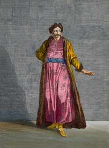Egy valahai úriember, 80. tábla Charles de Ferriol "Száz, a Levante különböző nemzeteit ábrázoló metszet gyűjteményéből", metszette B. Baron, 1707-08. alkotó: Jean Baptiste Vanmour
